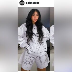 White Graphic Print Women's Top